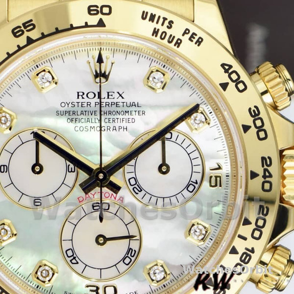 Rolex-Daytona 116528 Yellow Gold MOP Diamond 40mm Mens Replica Watch
