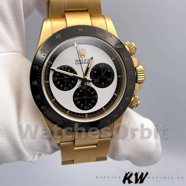 Rolex-Daytona 116528 Yellow Gold White Dial 40mm Mens Replica Watch
