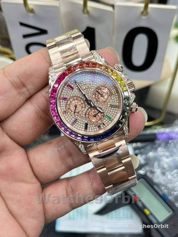 Rolex Daytona 116595RBOW 'Rainbow' Rose Gold Pave Diamond Dial Sapphir