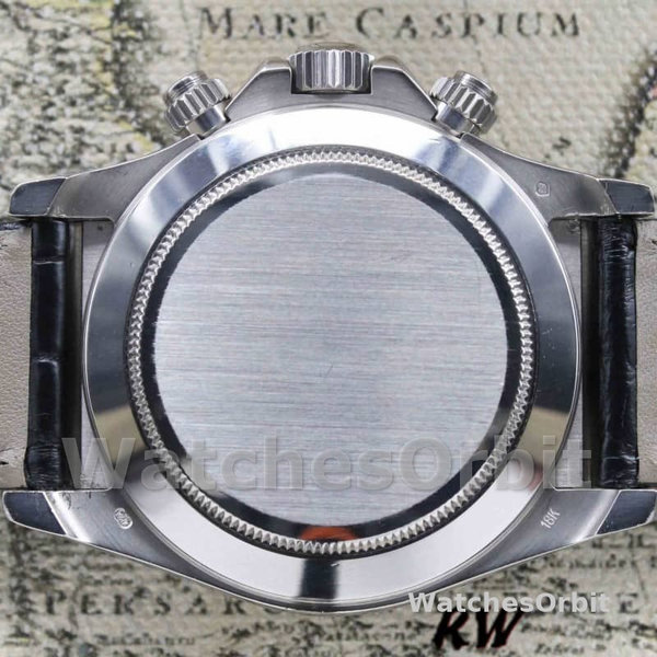 Rolex Daytona 16519 White Dial Black Leather strap 40mm Mens Replica Watch