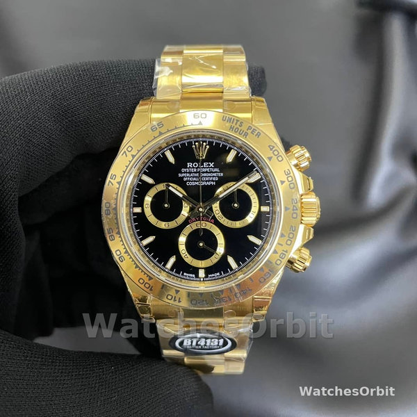 Rolex Daytona 40mm Yellow Gold Oyster Bracelet with Black Stick Dial 126508 0004