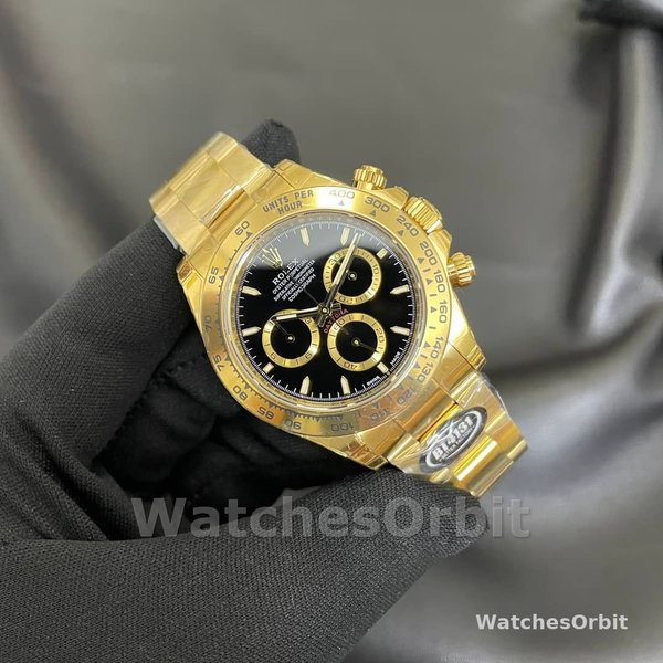 Rolex Daytona 40mm Yellow Gold Oyster Bracelet with Black Stick Dial 126508 0004