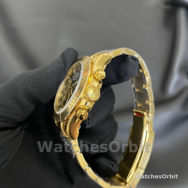 Rolex Daytona 40mm Yellow Gold Oyster Bracelet with Black Stick Dial 126508 0004