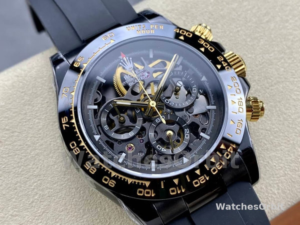 Rolex Daytona Blaken Black 1:1 Mirror Skeleton Dial 40mm Men's Watch