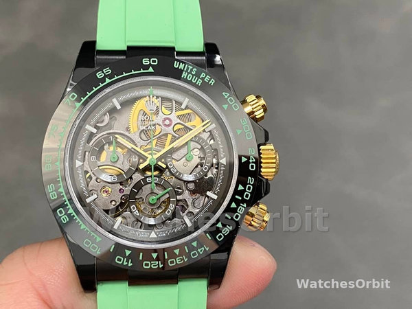 Rolex Daytona PVD Ceramic Bezel GET Best Edition Green Rubber Strap