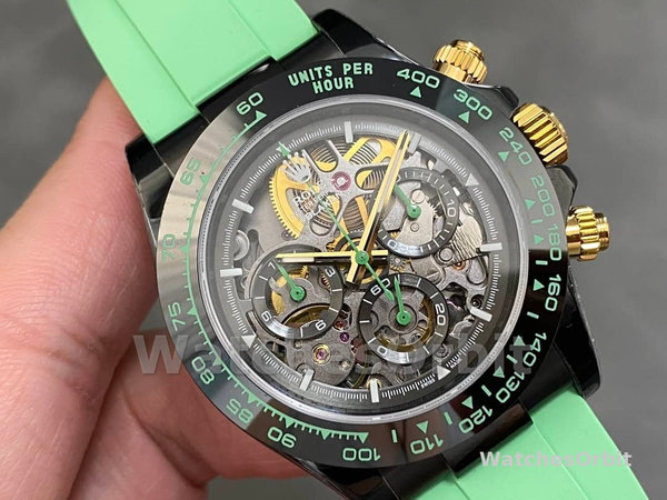 Rolex Daytona PVD Ceramic Bezel GET Best Edition Green Rubber Strap