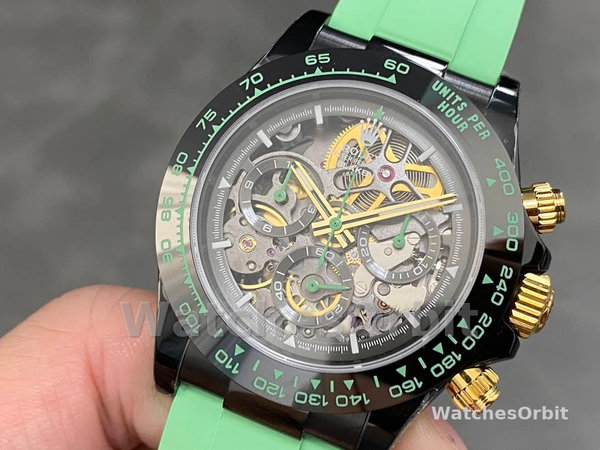 Rolex Daytona PVD Ceramic Bezel GET Best Edition Green Rubber Strap