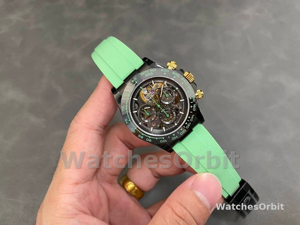 Rolex Daytona PVD Ceramic Bezel GET Best Edition Green Rubber Strap