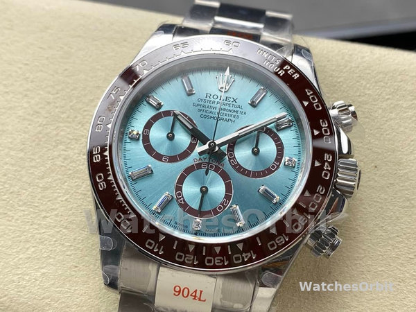 Rolex Platinum Cosmograph Daytona Ice Blue Ice Blue Diamond Baguette Mark 126506 0002