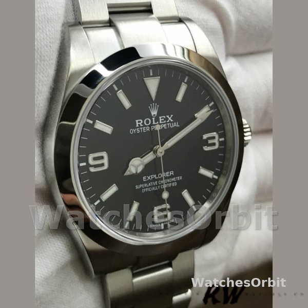 Rolex Explorer 214270 Black Luminous Dial Stainless Steel 39MM Mens Replica Watch