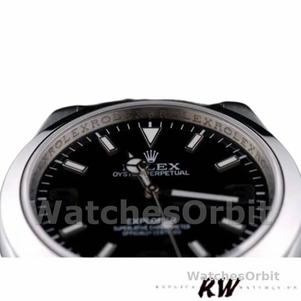 Rolex Explorer 42002 Stainless Steel Black Dial 39MM Mens Replica Watch
