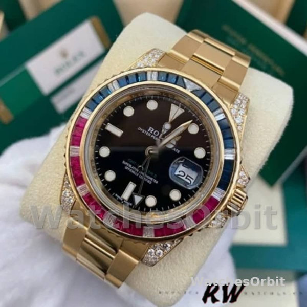 Rolex GMT-Master II 116758 Oyster Bracelet Black Dial Diamonds 40mm Mens Replica Watch
