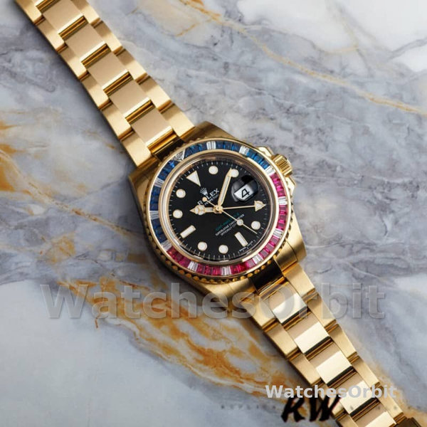 Rolex GMT-Master II 116758 Oyster Bracelet Black Dial Diamonds 40mm Mens Replica Watch