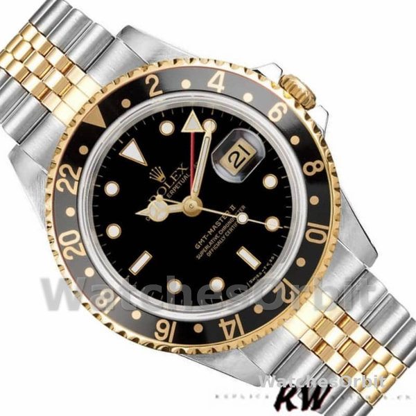 Rolex GMT-Master II 16713LN Oystersteel Yellow Gold Black Dial 40MM Mens Replica Watch