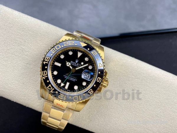 Rolex GMT Master II 40mm Black Dial 116718LN 18k Yellow Gold Men's Watch