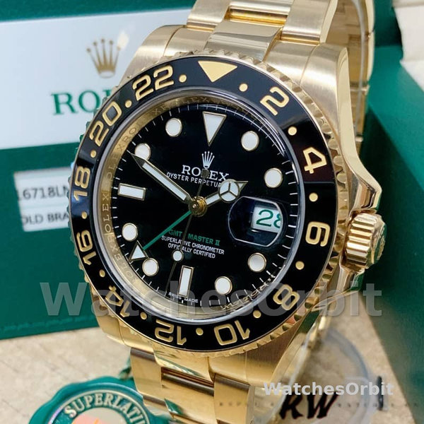 Rolex GMT Master II 40mm m126718grnr 0001 Oyster Bracelet Black Dial Mens Replica Watch