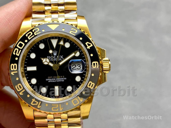 Rolex GMT Master II 40mm m126718grnr 0001 Oyster Bracelet Black Dial Mens Replica Watch