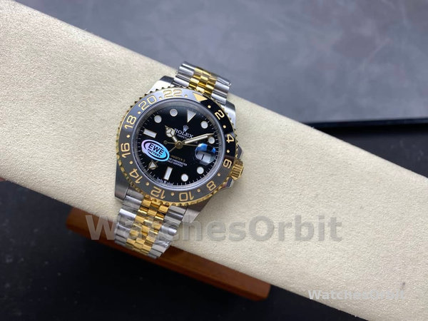 Rolex GMT Master II Black Dial Steel 18kt Yellow Gold 126713GRNR 0001 Men's Watch