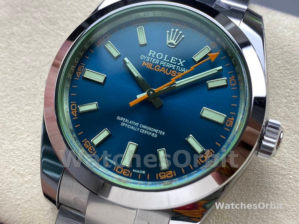 Rolex Milgauss 116400GV Stainless Steel Z-blue Dial 40mm Mens Replica Watch