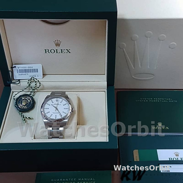 Rolex Oyster Perpetual 114300 White Dial 39mm Mens Replica Watch