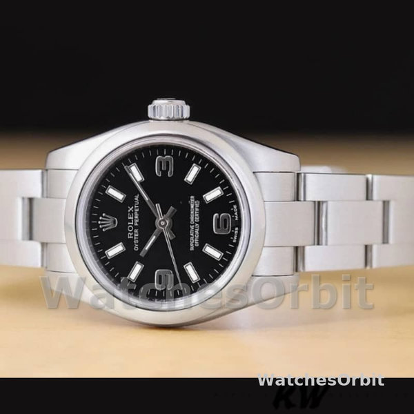Rolex Oyster Perpetual 176200 Black Dial Stainless Steel 26MM Lady Replica Watch