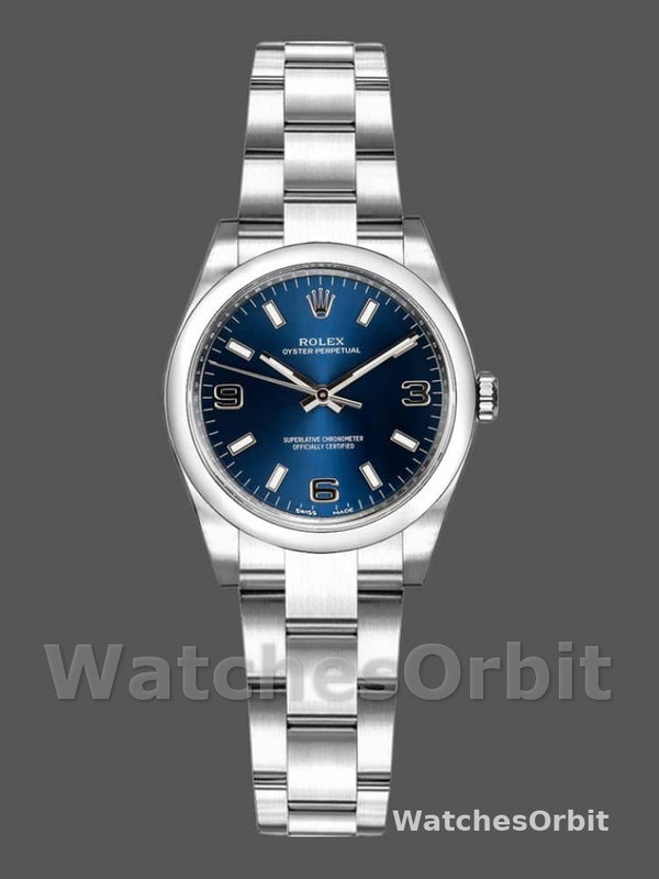 Rolex Oyster Perpetual 176200 Blue Dial Domed Bezel 26mm Lady Replica Watch