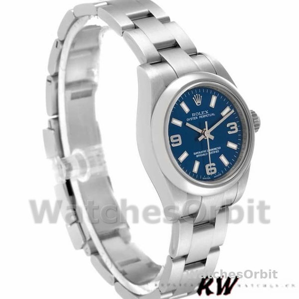 Rolex Oyster Perpetual 176200 Blue Dial Domed Bezel 26mm Lady Replica Watch