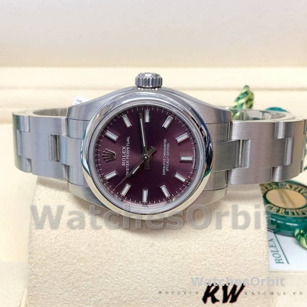 Rolex Oyster Perpetual 176200 Grape Red Dial 26mm Lady Replica Watch