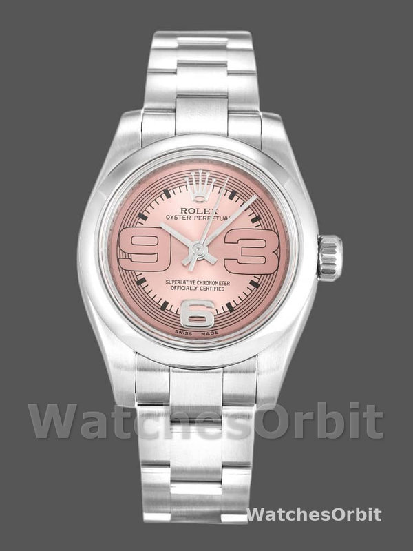 Rolex Oyster Perpetual 176200 Pink Maxi Arabic Dial 26MM Lady Replica Watch