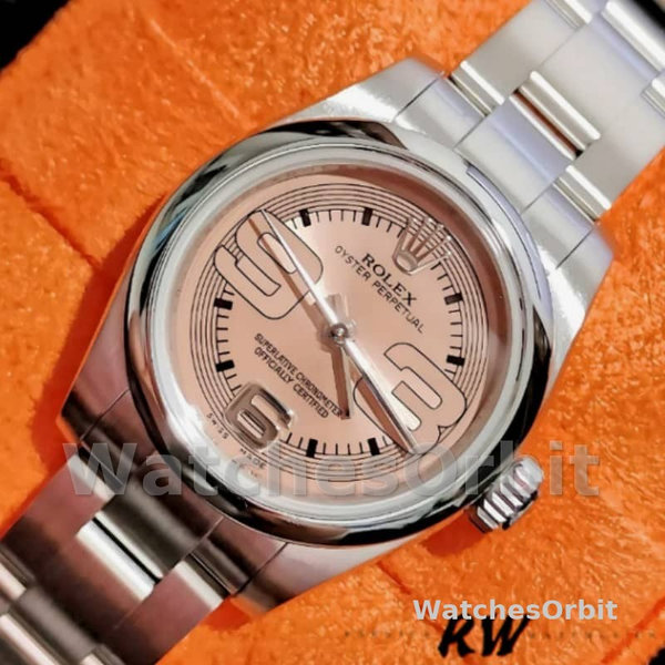Rolex Oyster Perpetual 176200 Pink Maxi Arabic Dial 26MM Lady Replica Watch