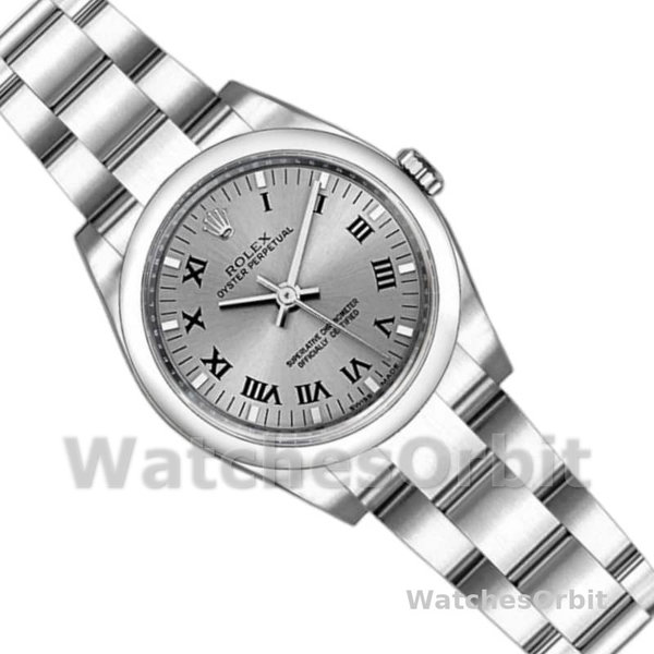 Rolex Oyster Perpetual 176200 Rhodium Grey Roman Numeral Dial 26mm Lady Replica Watch