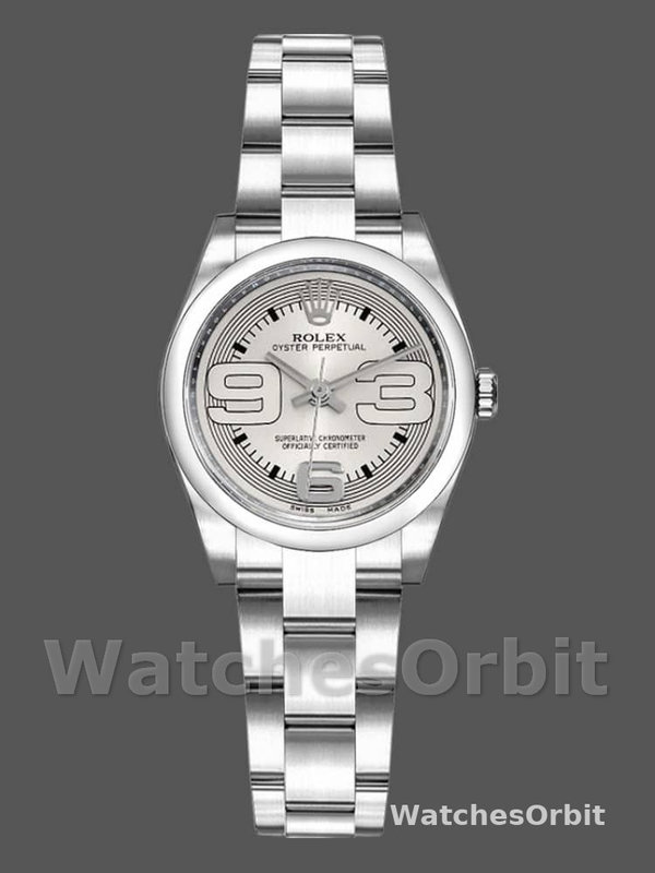 Rolex Oyster Perpetual 176200 Silver Arabic Dial Oyster Bracelet 26mm Lady Replica Watch