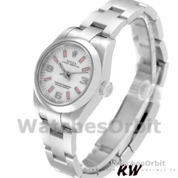 Rolex Oyster Perpetual 176200 Silver Dial Pink Luminous Markers 26MM Lady Replica Watch