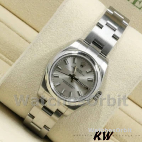 Rolex Oyster Perpetual 176200 Silver Index Stainless Steel 26mm Lady Replica Watch