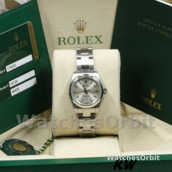Rolex Oyster Perpetual 176200 Silver Index Stainless Steel 26mm Lady Replica Watch