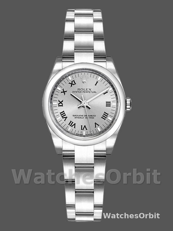 Rolex Oyster Perpetual 176200 Silver Roman Numeral Dial 26mm Lady Replica Watch