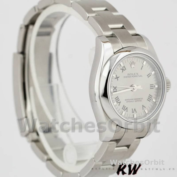 Rolex Oyster Perpetual 176200 Silver Roman Numeral Dial 26mm Lady Replica Watch