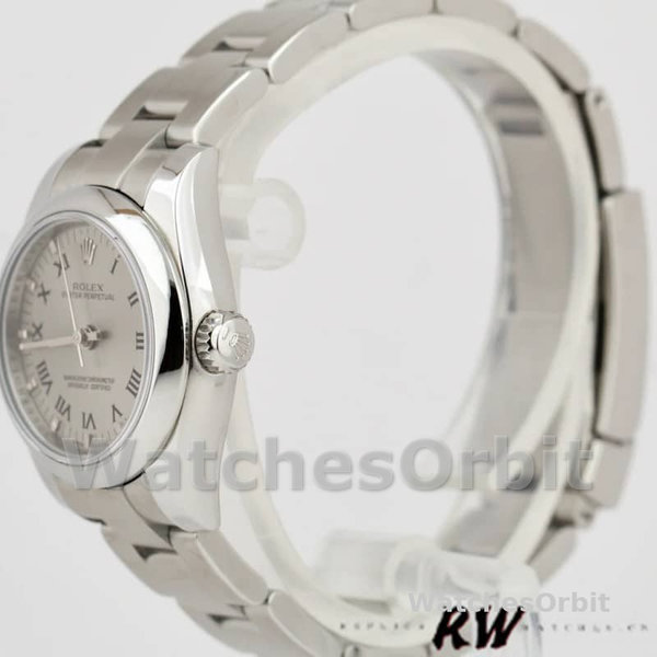 Rolex Oyster Perpetual 176200 Silver Roman Numeral Dial 26mm Lady Replica Watch