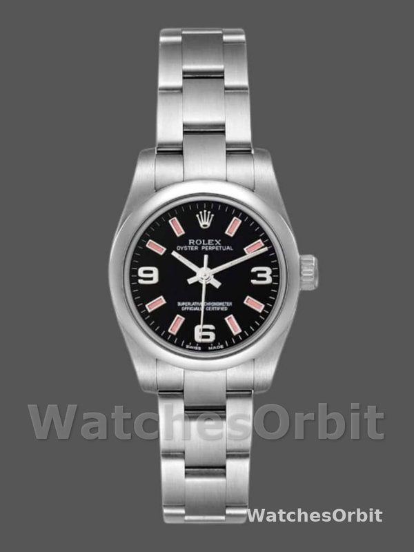 Rolex Oyster Perpetual 176200 Stainless Steel Case Black Dial 26MM Lady Replica Watch