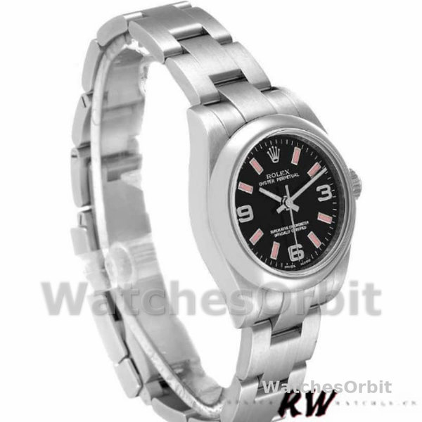 Rolex Oyster Perpetual 176200 Stainless Steel Case Black Dial 26MM Lady Replica Watch