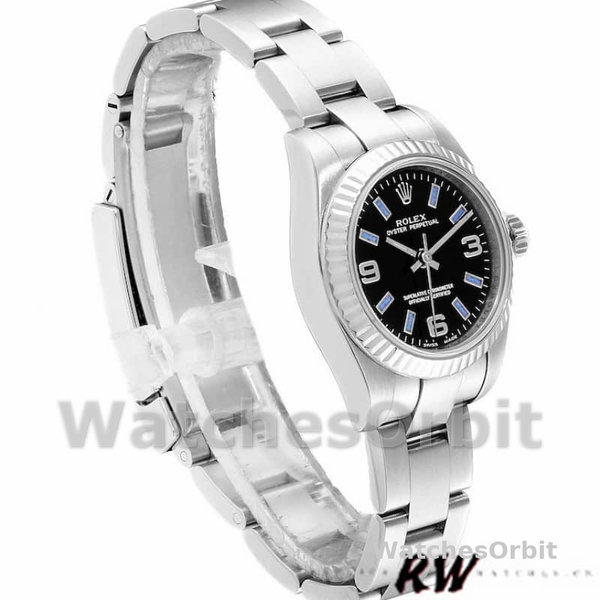 Rolex Oyster Perpetual 176234 Black Dial Blue Baton 26MM Lady Replica Watch