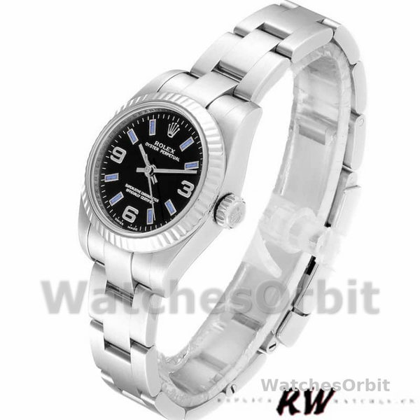 Rolex Oyster Perpetual 176234 Black Dial Blue Baton 26MM Lady Replica Watch