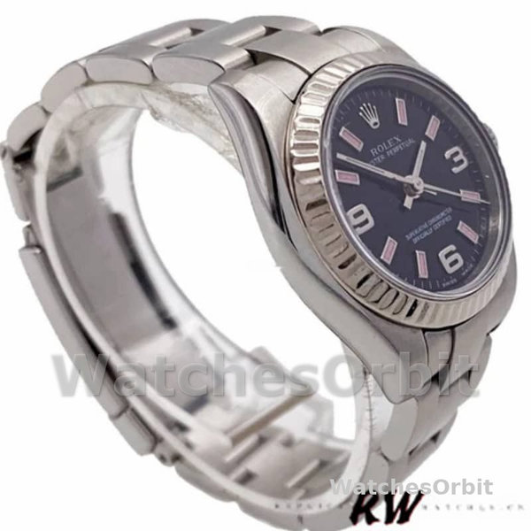 Rolex Oyster Perpetual 176234 Black Dial Fluted Bezel 26MM Lady Replica Watch