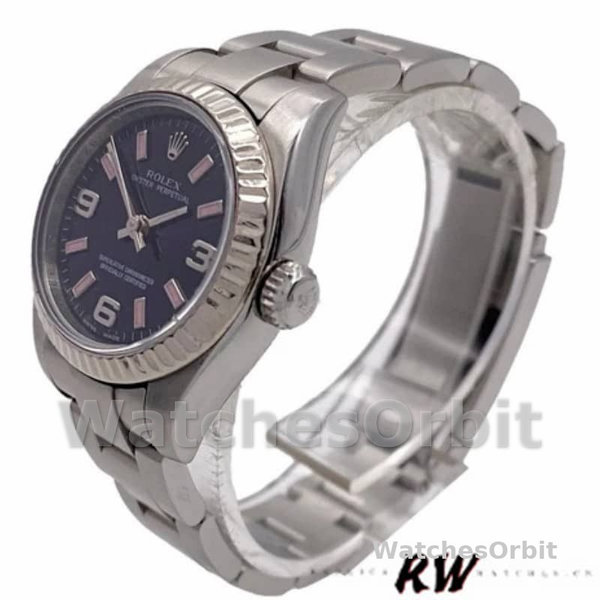 Rolex Oyster Perpetual 176234 Black Dial Fluted Bezel 26MM Lady Replica Watch