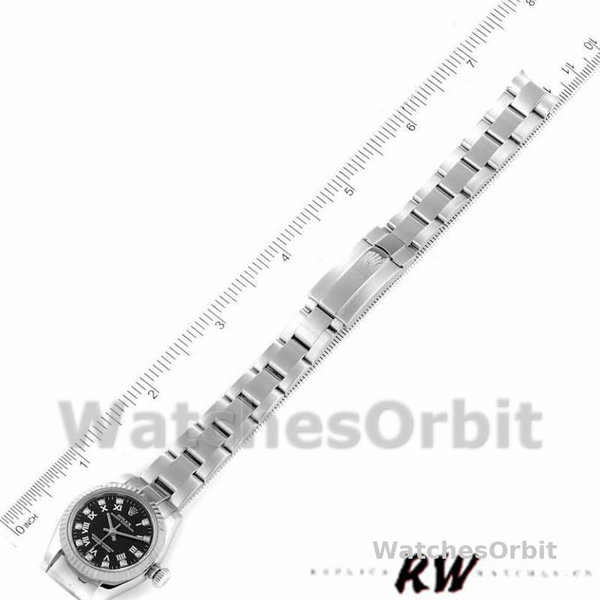 Rolex Oyster Perpetual 176234 Black Roman and Diamond Dial 26MM Lady Replica Watch