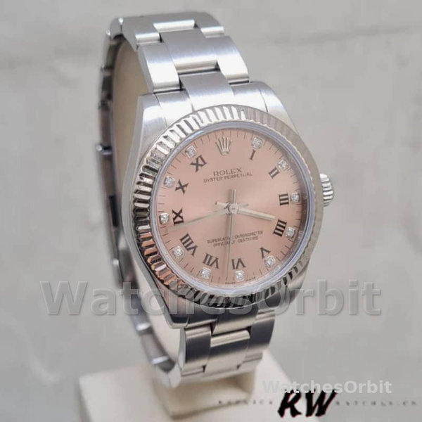 Rolex Oyster Perpetual 176234 Fluted Bezel Pink Diamond Dial 26MM Lady Replica Watch