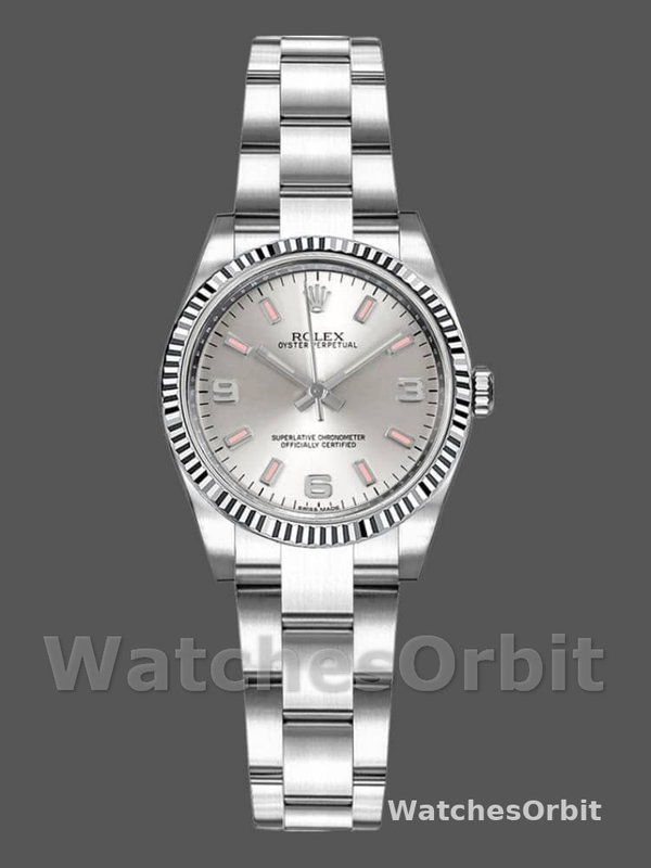 Rolex Oyster Perpetual 176234 Silver Dial Pink Baton 26MM Lady Replica Watch