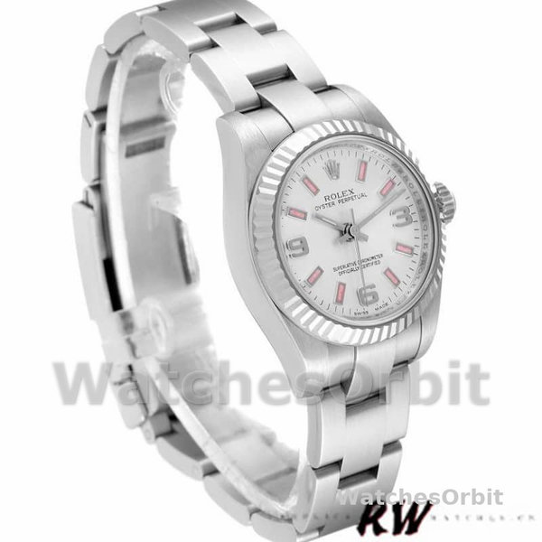 Rolex Oyster Perpetual 176234 Silver Dial Pink Baton 26MM Lady Replica Watch