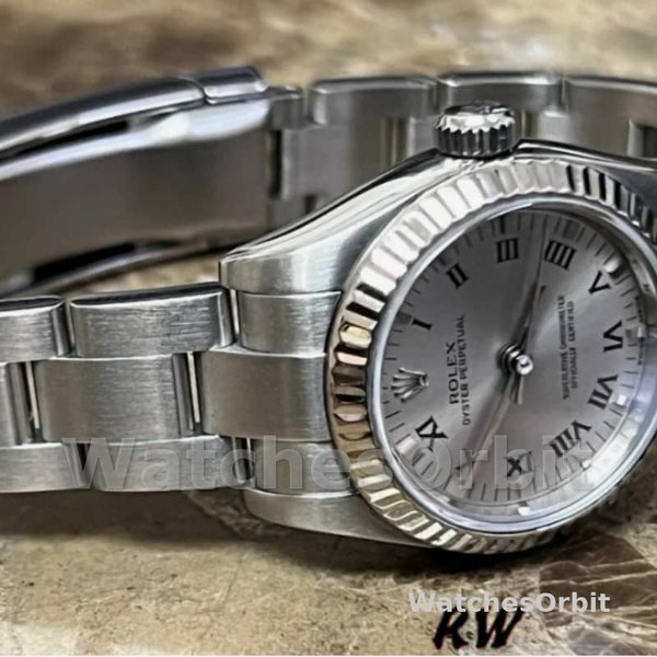 Rolex Oyster Perpetual 176234 Silver Roman Diamond Dial 26MM Lady Replica Watch