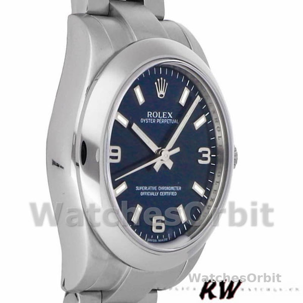 Rolex Oyster Perpetual 177200 Blue Arabic Dial Domed Bezel 31mm Lady Replica Watch